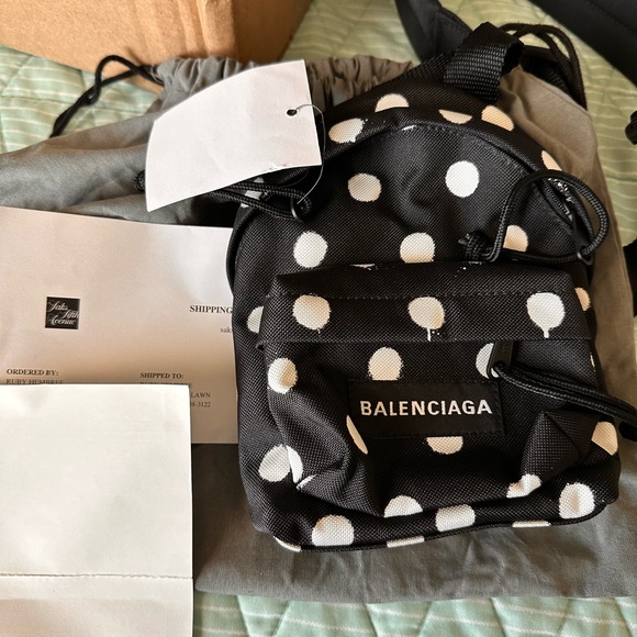 Balenciaga mini back pack in polka dot. Brand new comes with receipt from saks. - Picture 7 of 8